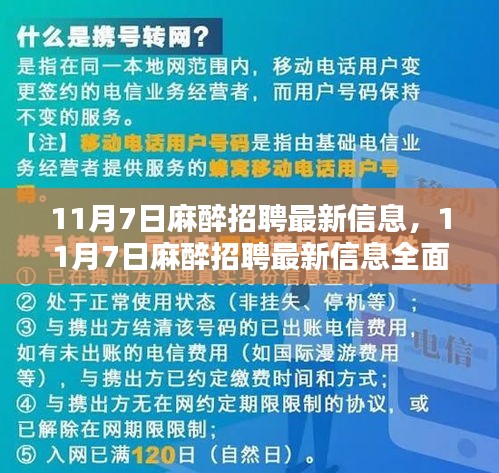 11月7日麻醉招聘最新信息详解与全面评测