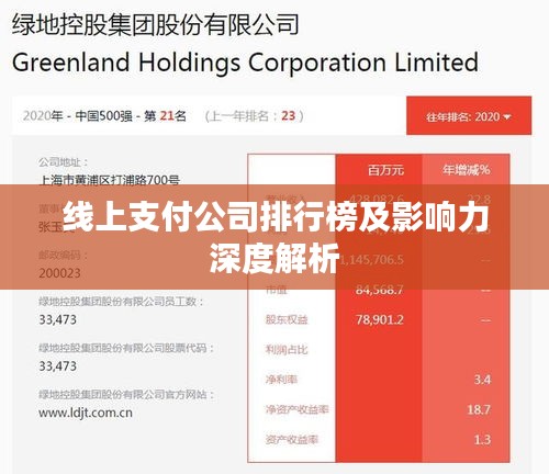 线上支付公司排行榜及影响力深度解析