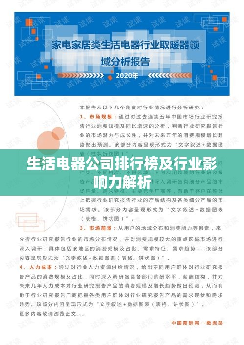 生活电器公司排行榜及行业影响力解析